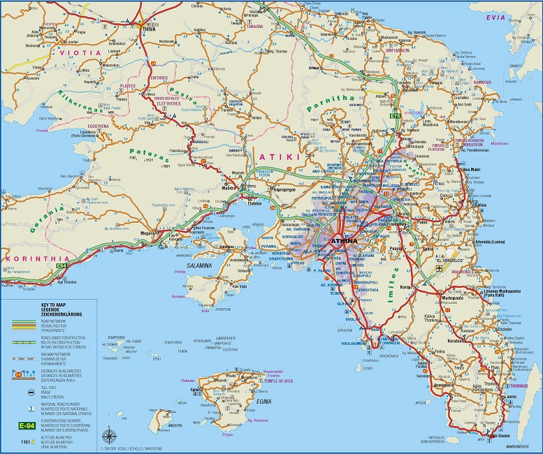 attiki greece map